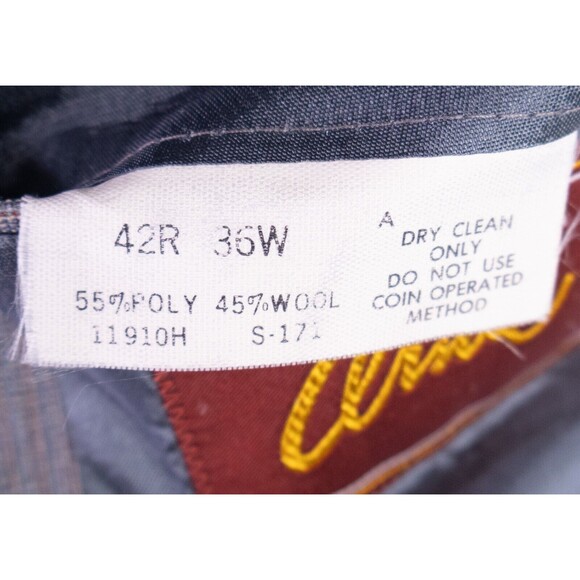 Vintage ARNIE Wool Blend 2-Pcs Blazer Jacket Cost / Vest Gray Micro Check Sz 42R - Picture 14 of 16